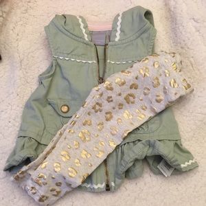 SALR ⭐️ Tahari Baby Girls Hooded Vest & Pants 12m
